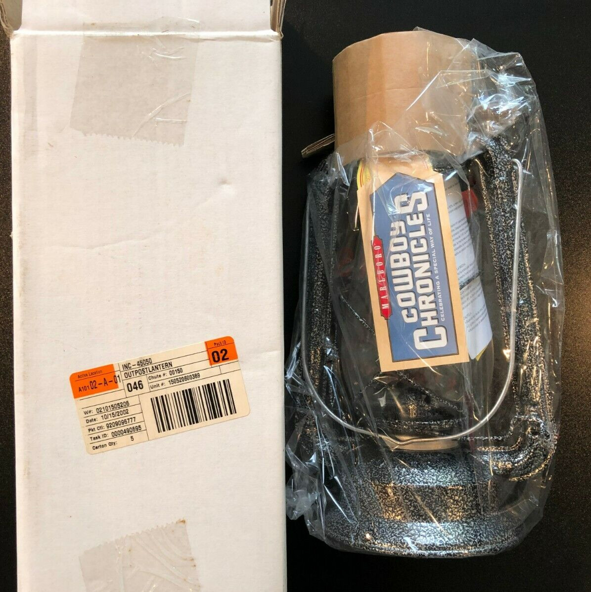 Dietz Outpost Lantern Marlboro Cowboy Chronicles NEW NOS Glass Globe 12” VTG Box