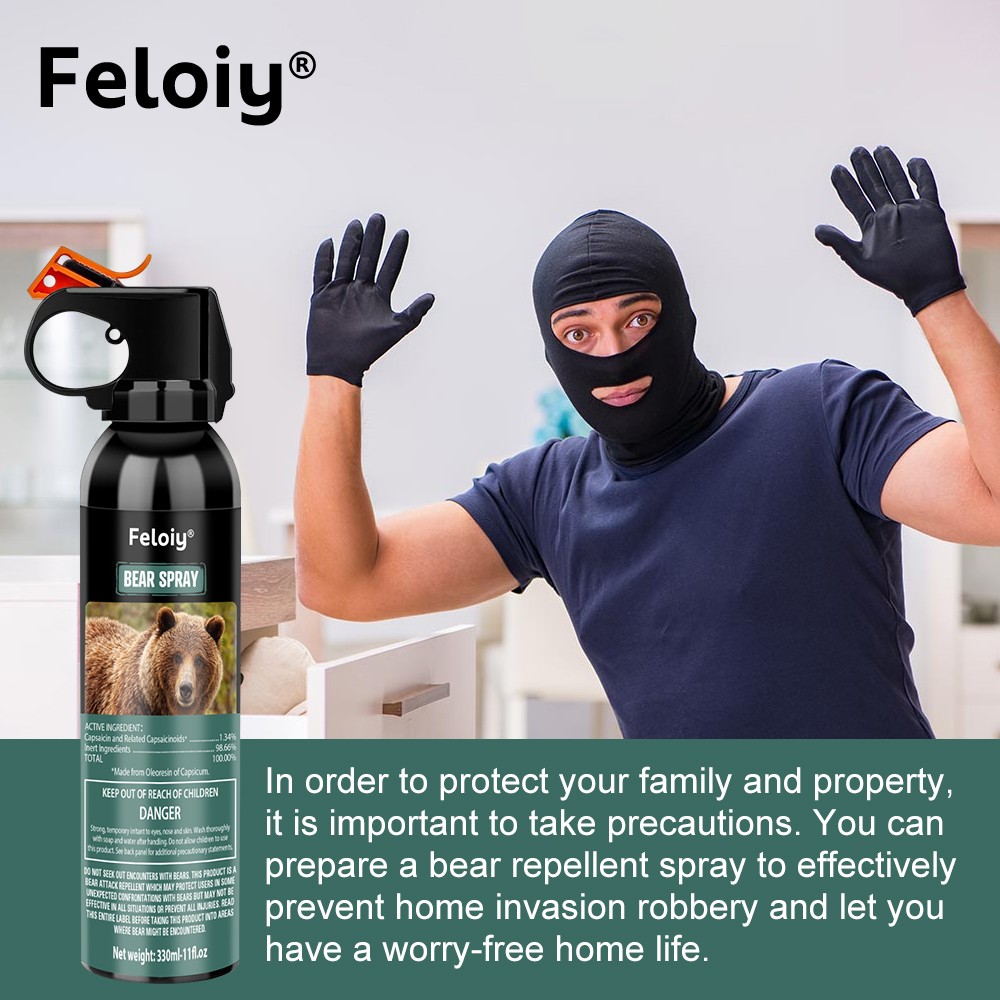 Feloiy ULTRA HOT BEAR Deterrent Repellent Spray 11oz w/ Holster ALL SPECIES