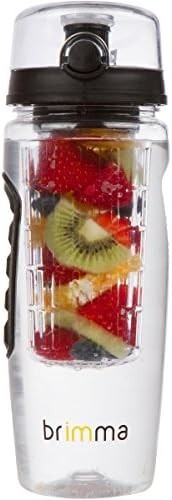 Brimma Fruit Infuser Water Bottle – 32 oz Large, Leakproof, Flip-Lock, BPA-Free