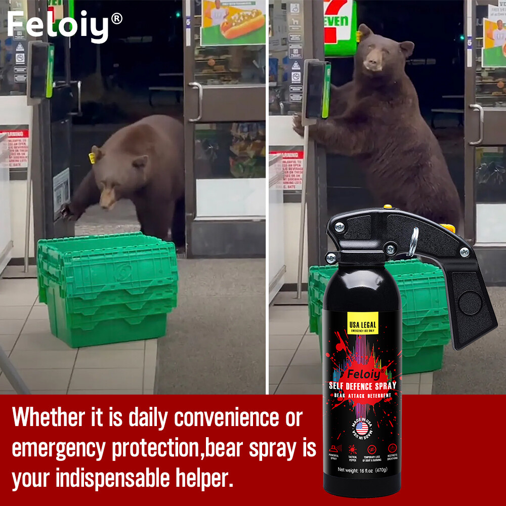 Feloiy Self Defence Spray Bear Attack Deterrent Legal Bear Spray 16oz w/ Holster