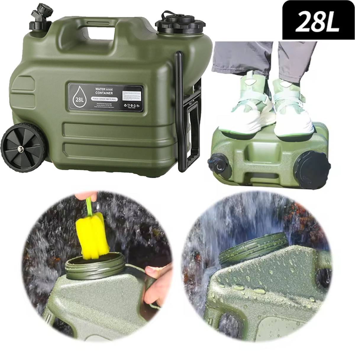 Portable Camping Shower with 7-Gallon Water Jug, Rechargeable Camping Shower New