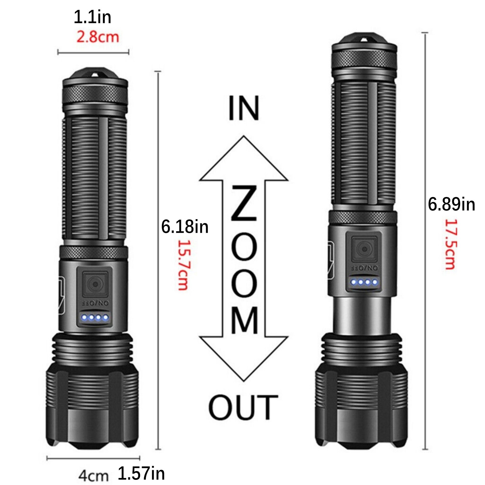 1000 lumens Super Bright LED Flashlight Tactical Rechargeable Waterproof