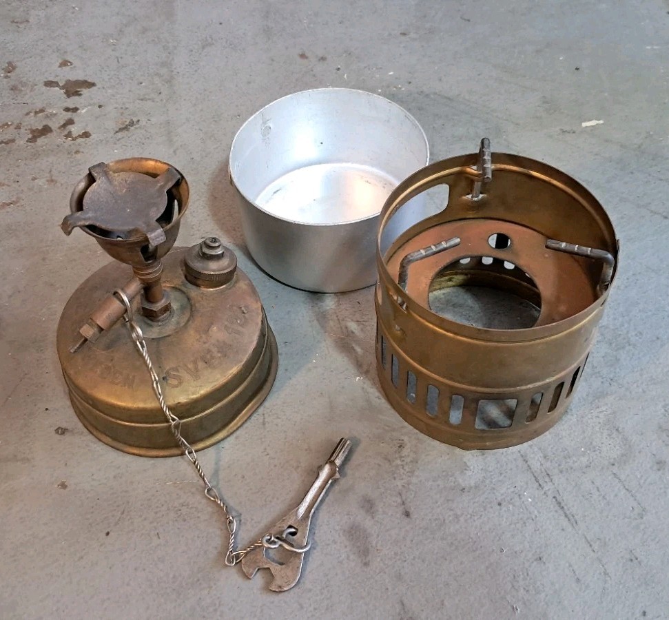 Optimus SVEA 123 Camp Stove Made in Sweden Untested Vintage Brass Backpacking