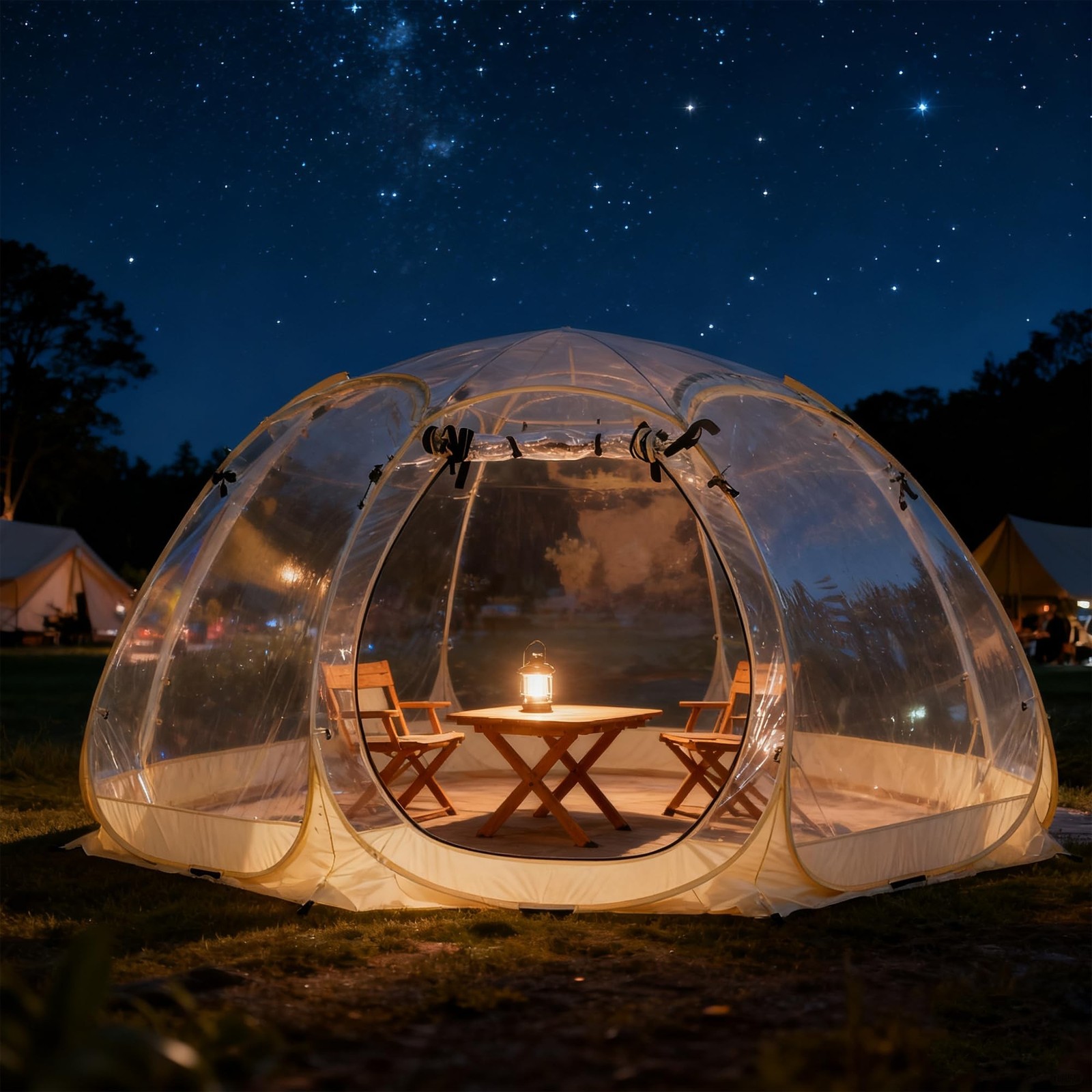 Pop Up Bubble Tent, 12 x 12 FT Instant Igloo Tent Suitable for 8-10 People, S…