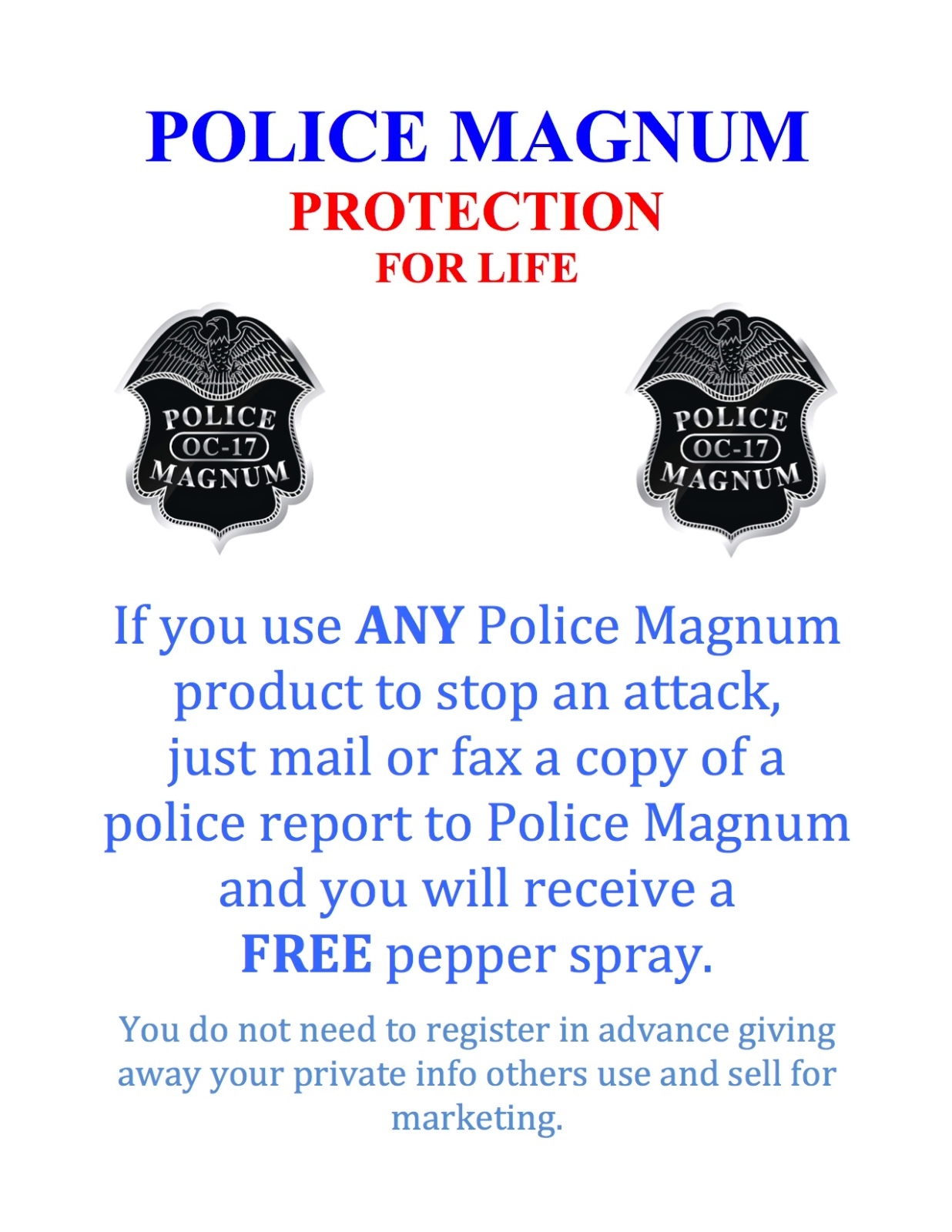Police Magnum Pepper Spray 2 Pack 1/2oz Keychain B Holster Case w/Practice Spray