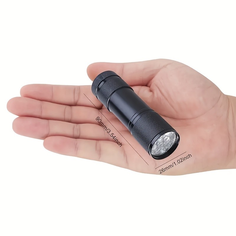 9 LED White Light Flashlight Aluminium Mini Torch Outdoor Portable Travel Lamp