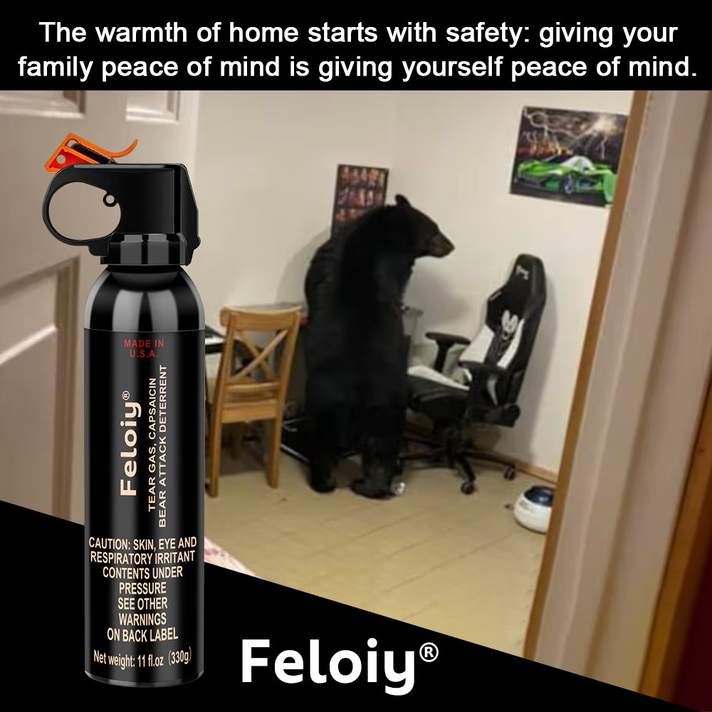2 Pack Feloiy Bear Repellant Self Defense Spray – 11 oz Bear Attack Deterrent