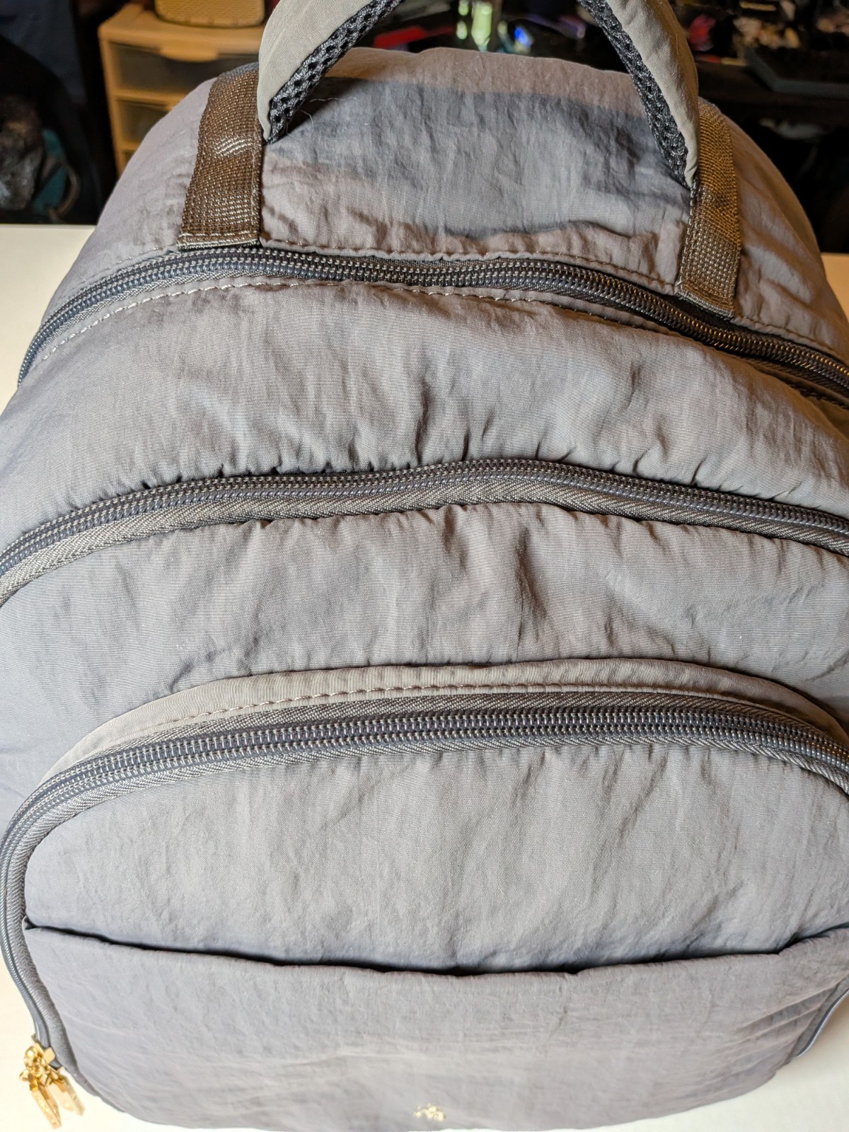 IMNYC Gray Insulated Backpack, Zip Closure, Zipper Accents, Unisex Adults