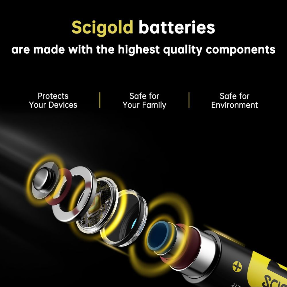 Scigold 21700 Rechargeable Battery Lithium 3.6V 5000mAh Flat Top, for Camera，Fan