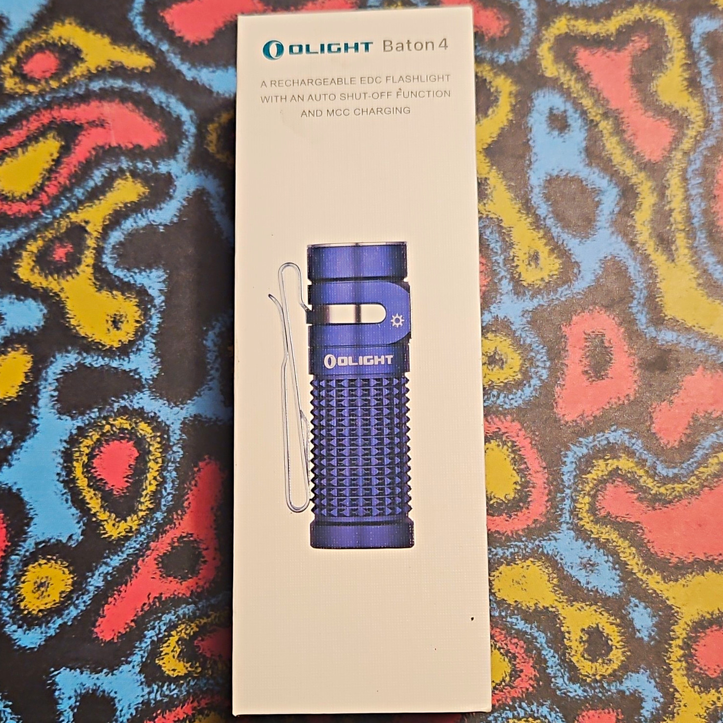 Olight Baton 4 Blue Rechargeable LED Flashlight 1150 Lumens IPX8 BATON-4