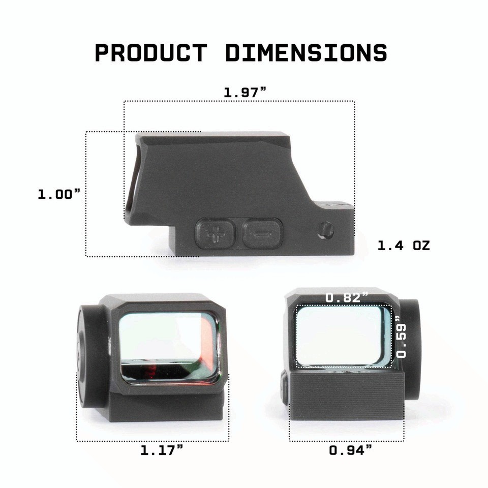 Monstrum Nitro ERD | Enclosed Pistol Red Dot w/ 3 MOA Dot – RMSc Footprint