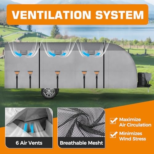 Rv Cover Fits 27-30 Ft Travel Trailer Fits 27-30FT Grey Travel Trailer Cover