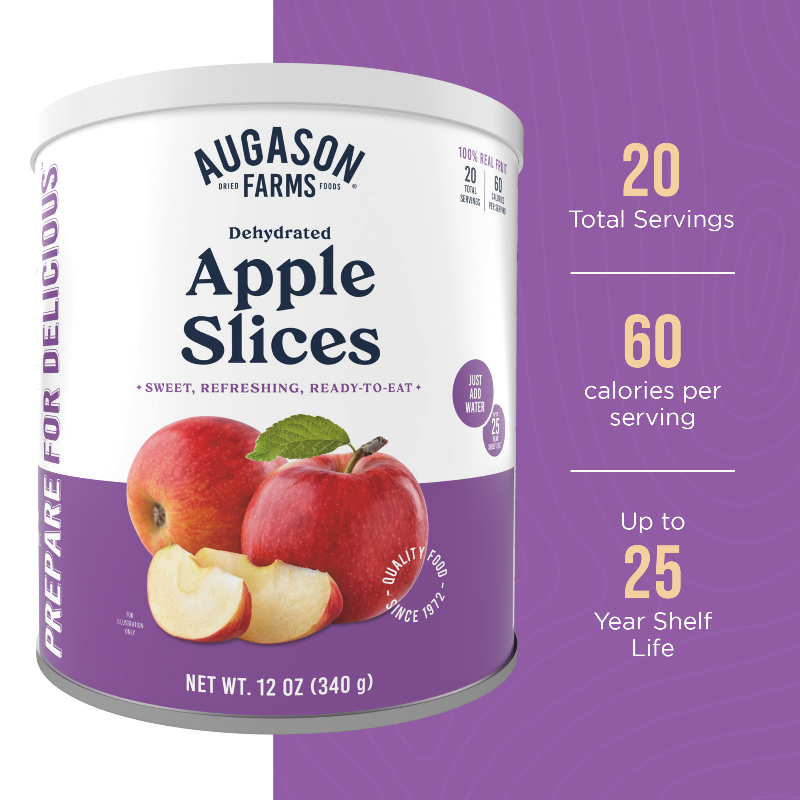 Augason Farms Dehydrated Apple Slices Can – Gluten Free Survival Food with Long