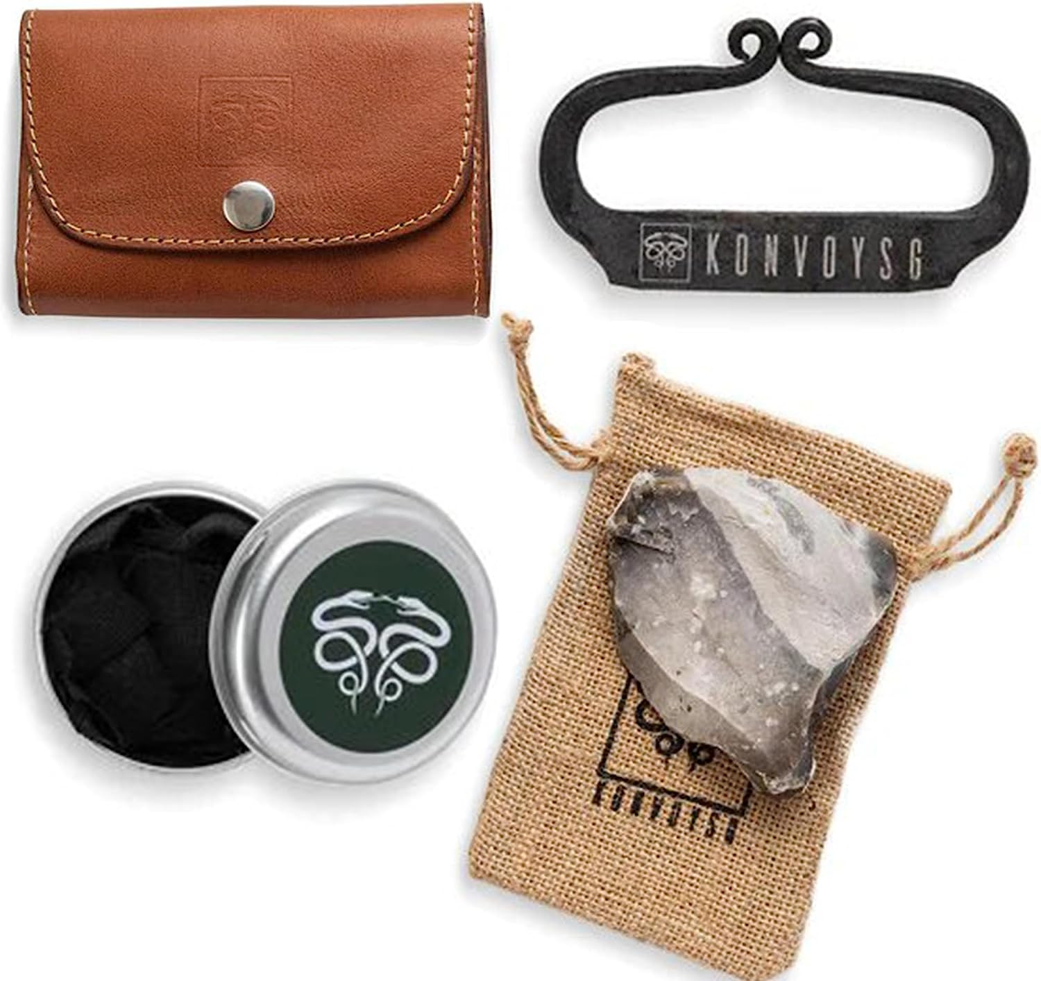 The Artisan Heritage Fire Kit – Hand-Forged Carbon Steel & English Flint in a Pr