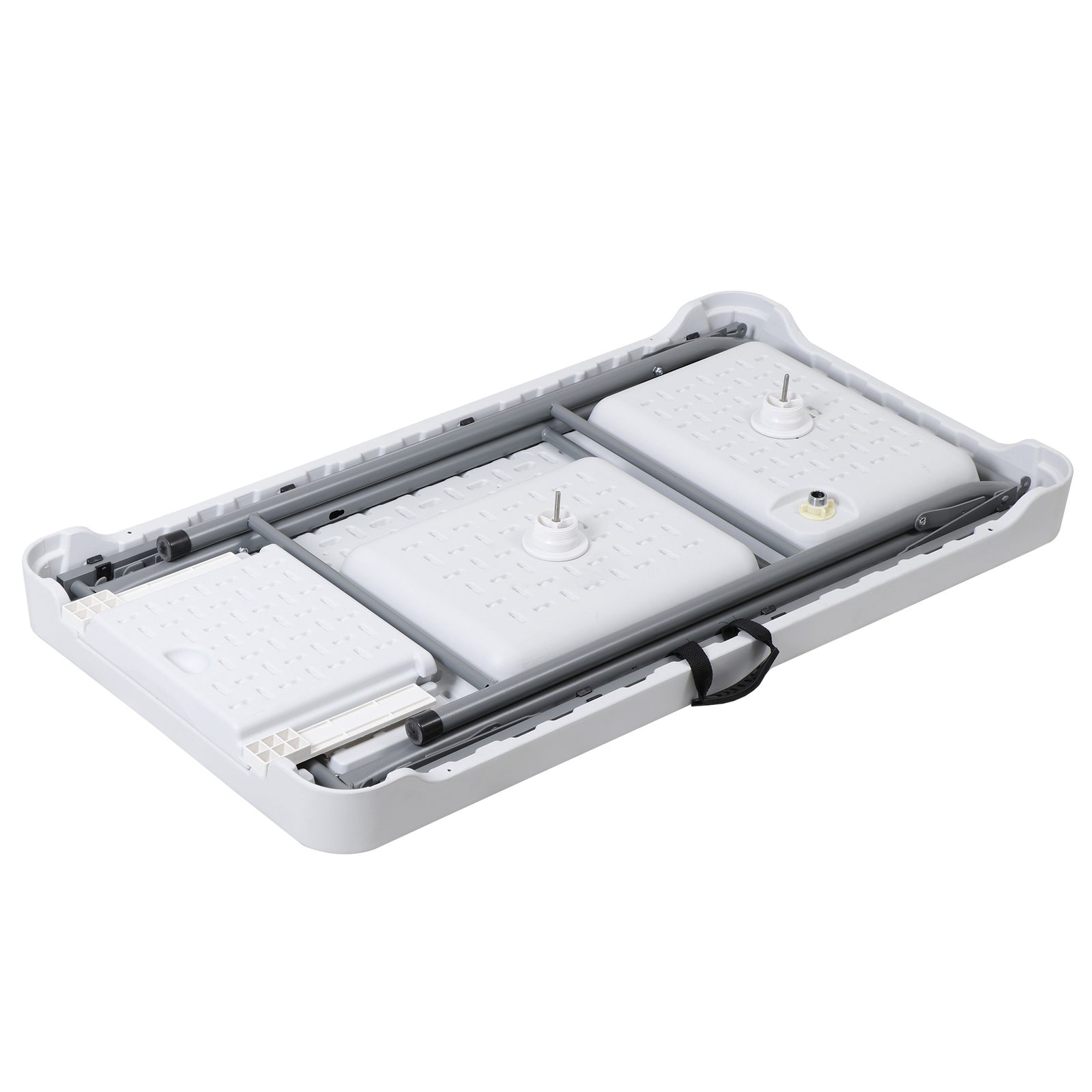 Fish Cleaning Table Portable Camping Sink Station with Double Sink Swivel Faucet