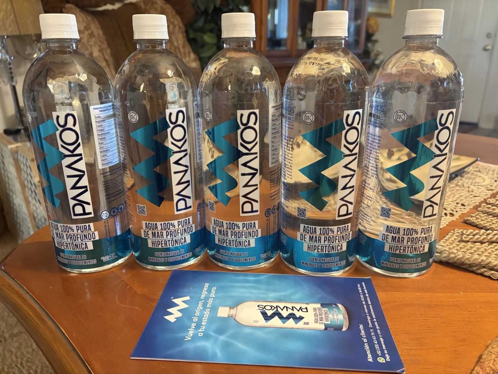 Lot Of 5 Bottles of 1 Lt. SEA WATER Agua De Mar Pure Marine Tot=5 Lt.Exp Feb2027