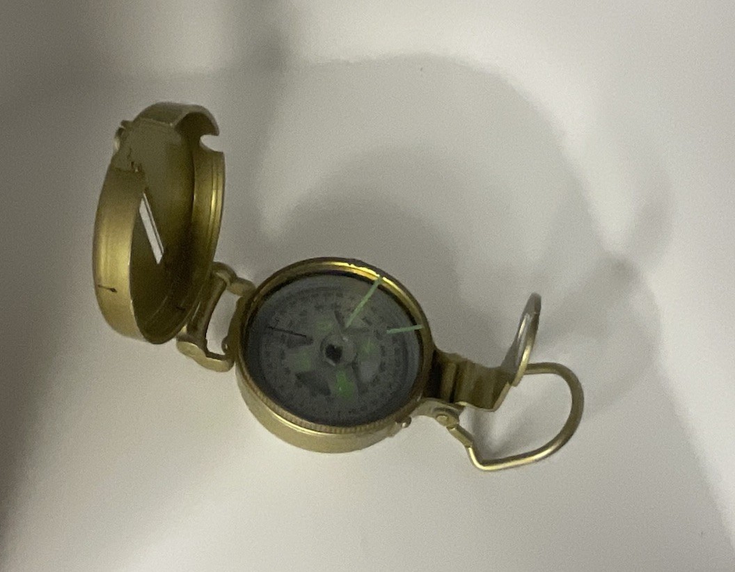 Vintage Lensatic Compass Liquid Filled Edge from Japan Functional