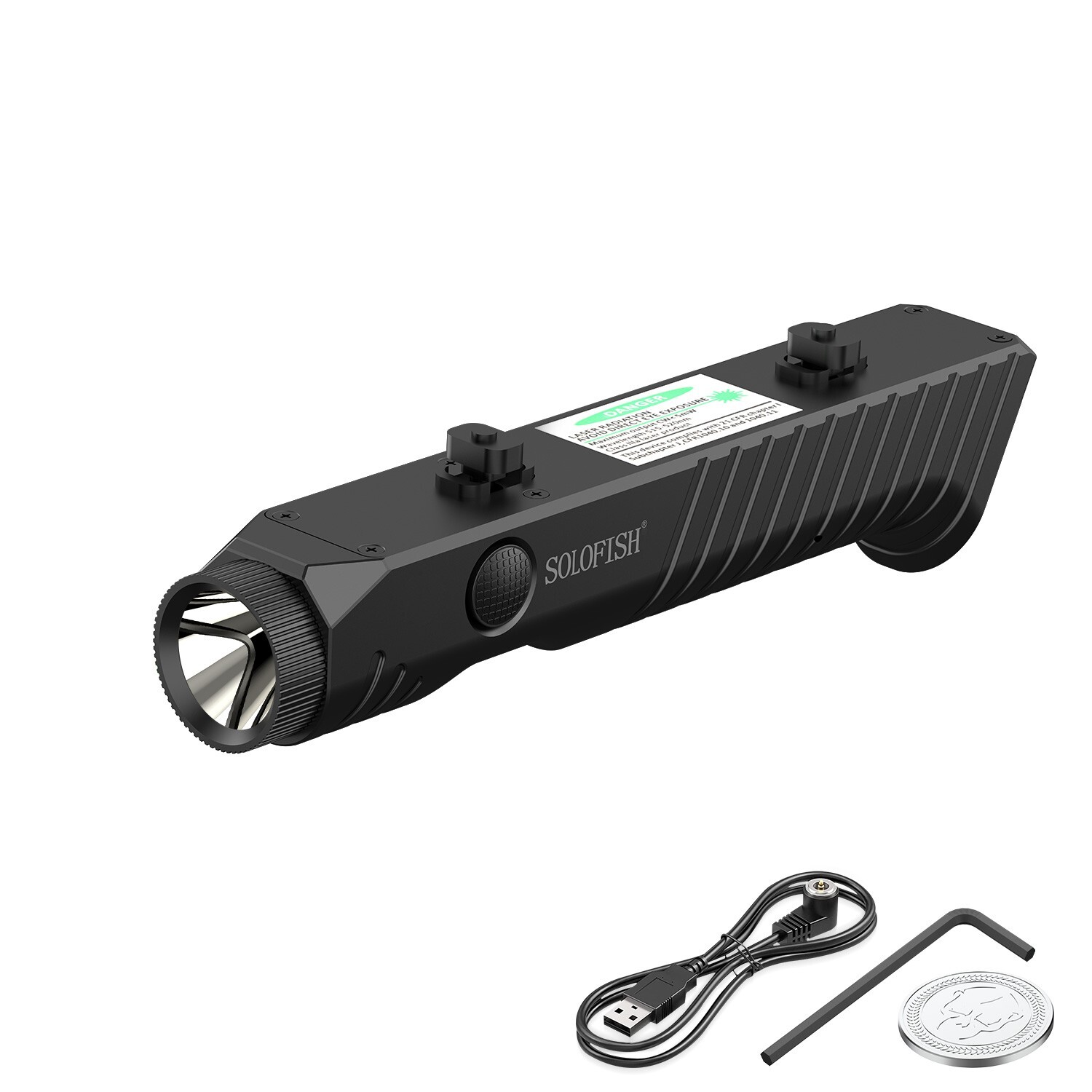 SOLOFISH 1450 Lumens Tactical Flashlight for M-Lok Rifle Magnetic Rechargeable