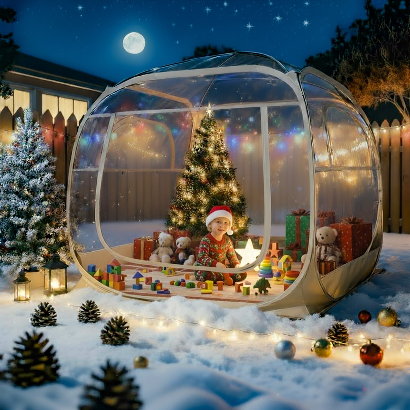 DISHUP Pop Up Bubble Tent,Weatherproof Sports 6x6ft/6×6 Upgraded/10×10/12×12