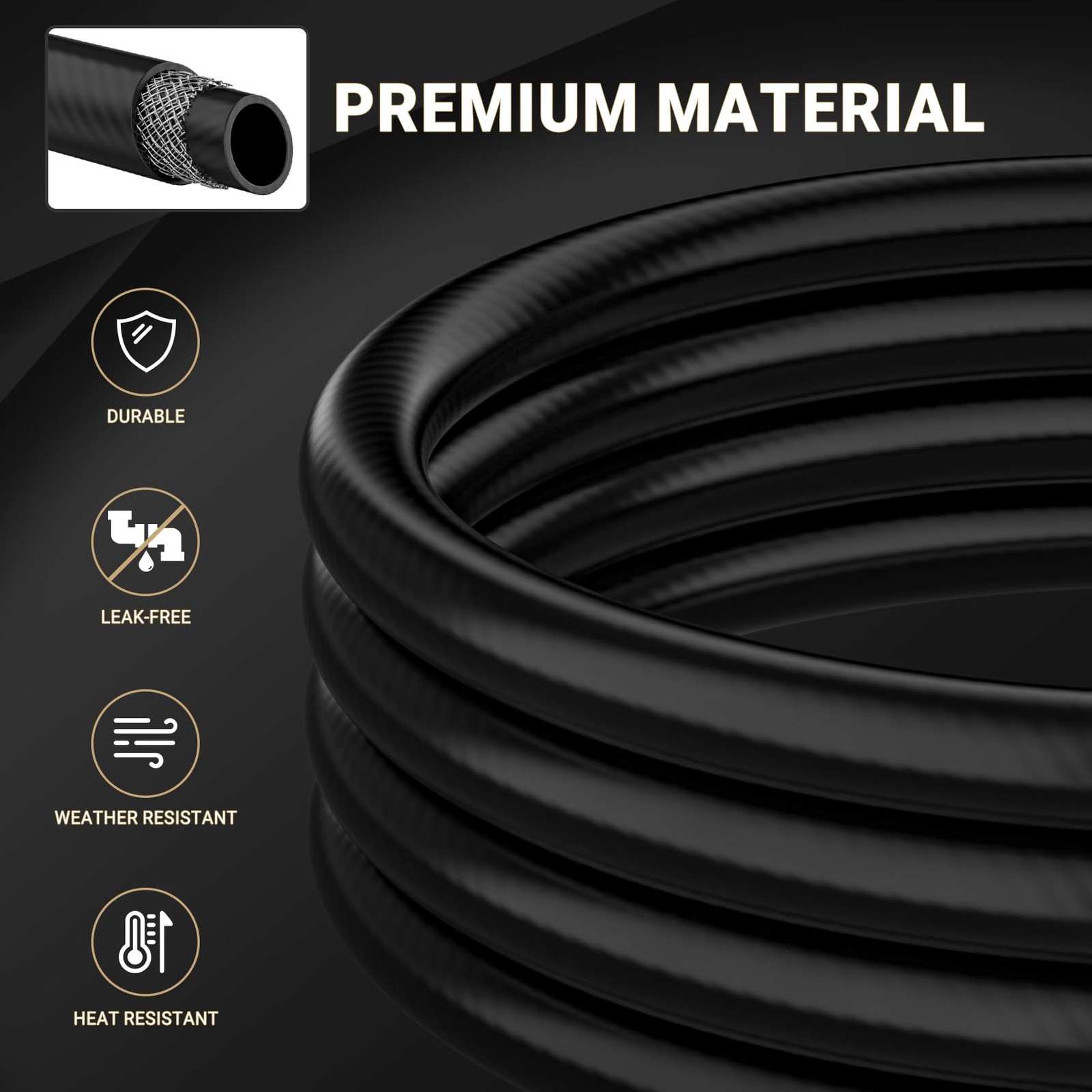 only fire 25 Ft Extension/Appliance Hose for Propane Gas, 25Ft long, Black