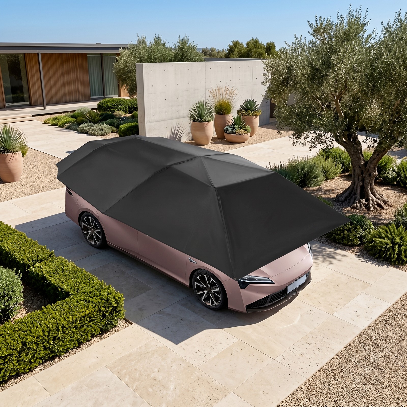 Semi-automatic Car Shade Canopy, Semi-automatic Car Awning With Suction Cup