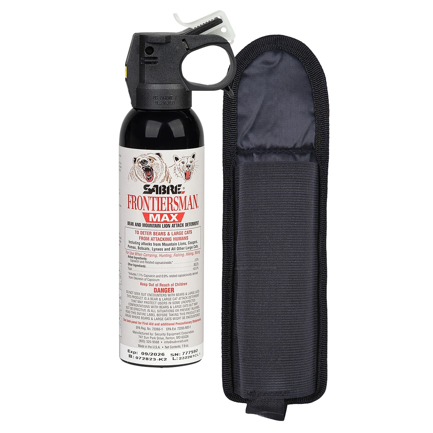 Frontiersman MAX Bear & Mountain Lion Spray 40ft Range w/Belt Holster #FBADX-04