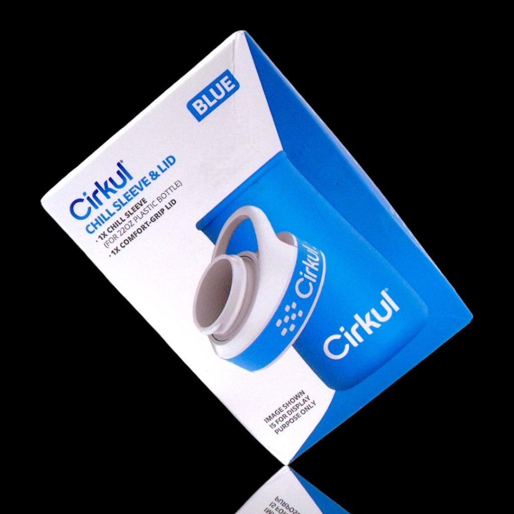 Cirkul Chill Sleeve and Comfort Lid for 22 oz. Plastic Bottle Reusable Blue -New