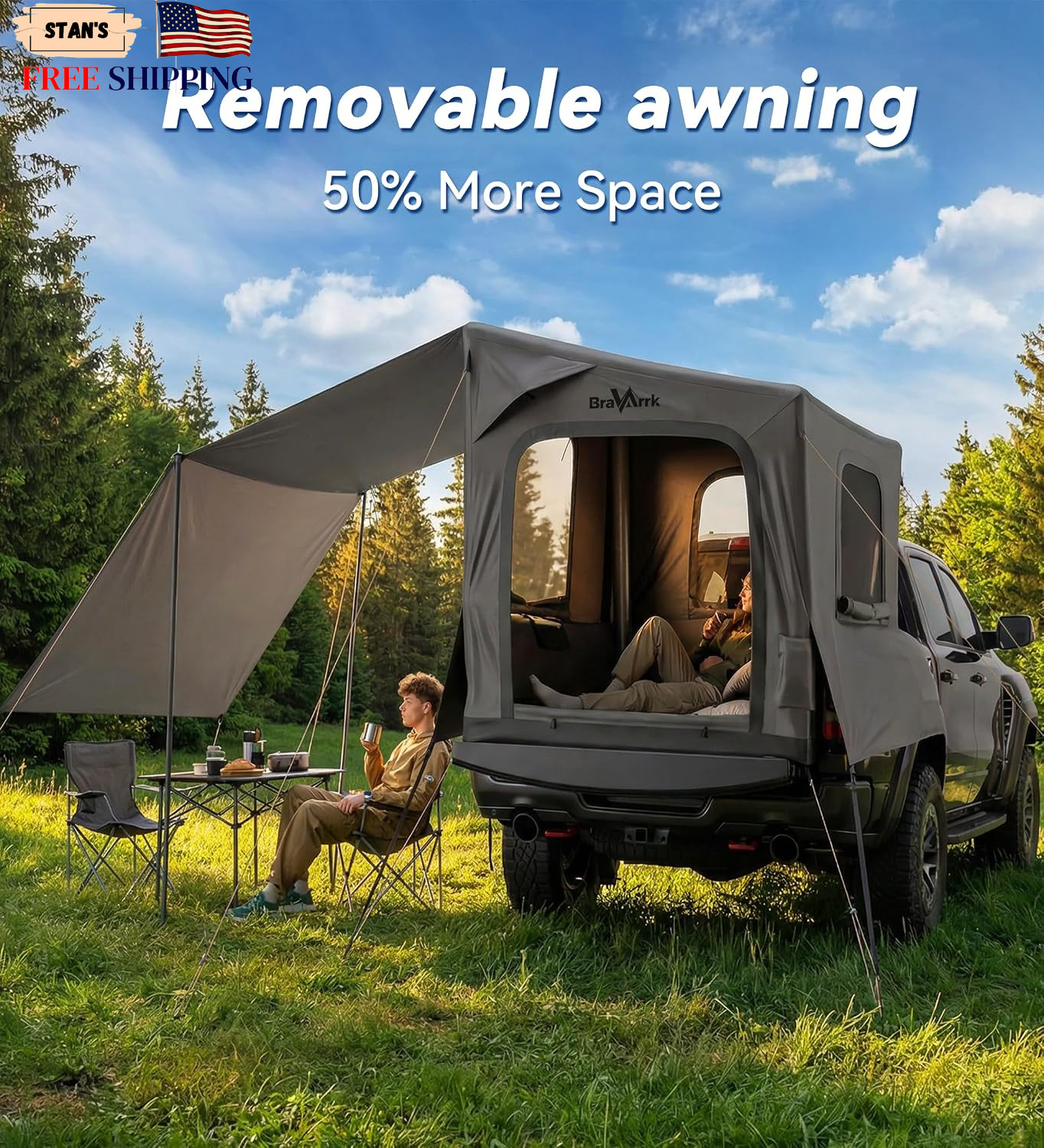 Inflatable Truck Bed Tent 5.5ft to 8ft Pickup Tent Waterproof FREE SHIPPING US..