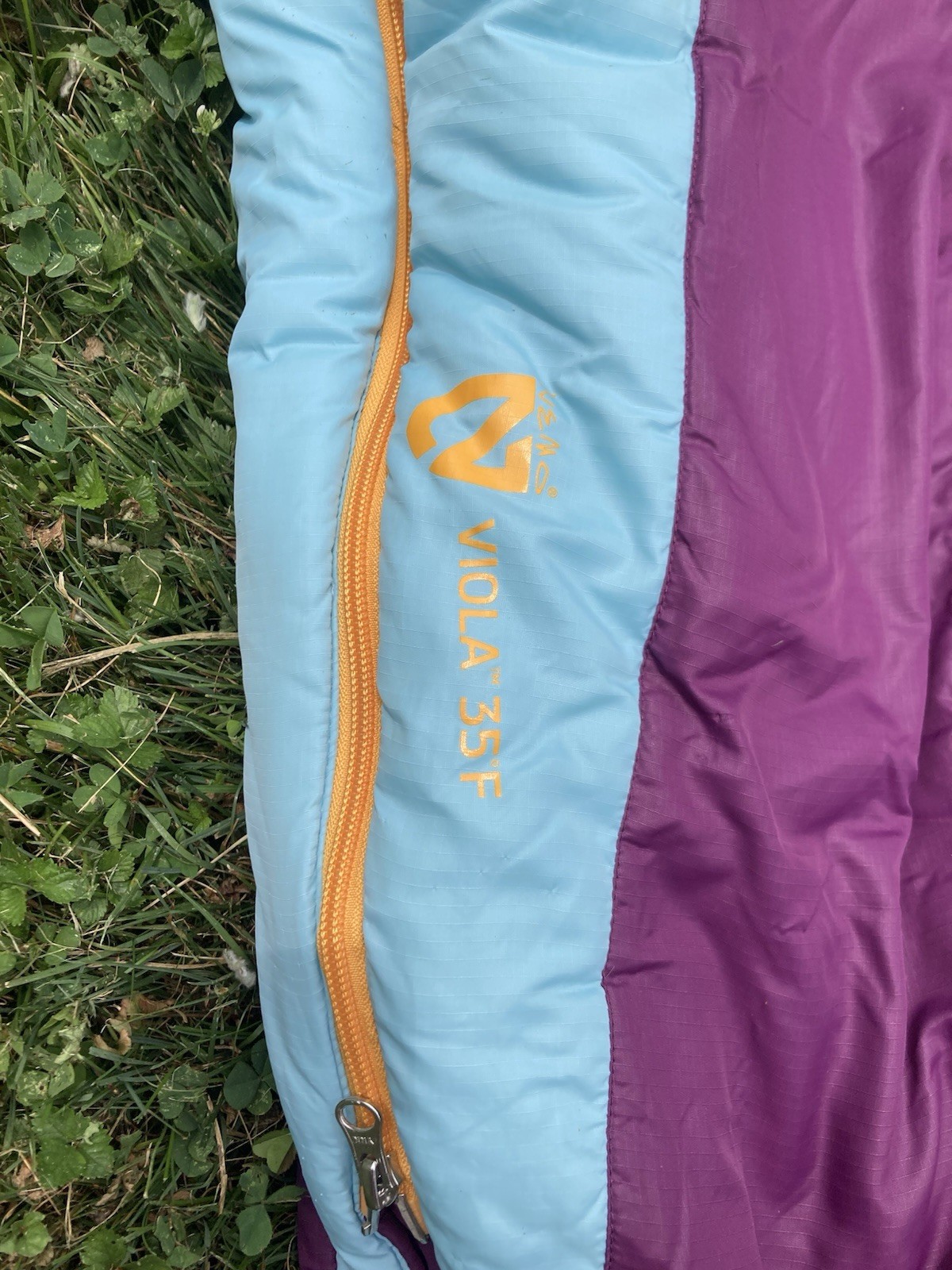 NEMO Viola 35°F Stratofiber Long Mummy Sleeping Bag Purple/Blue + Sack
