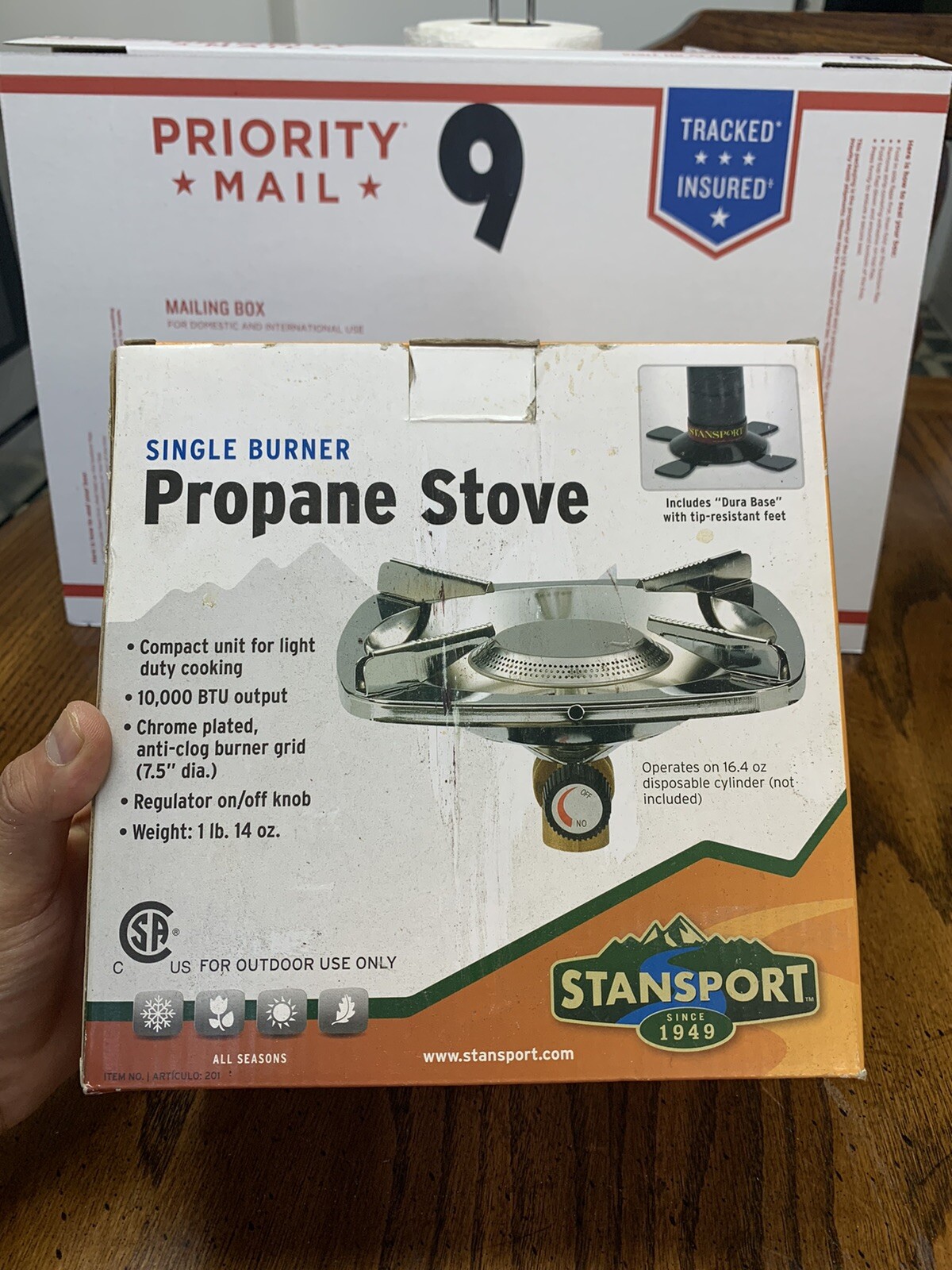 STANSPORT 10000 BTU SINGLE BURNER 201-T PROPANE STOVE CAMPING
