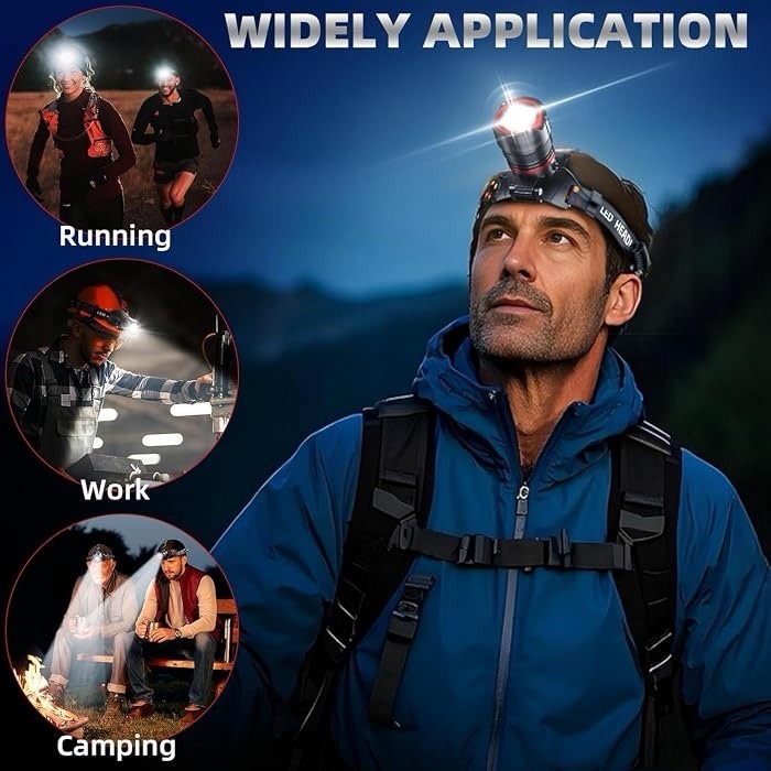 Rechargeable LED Headlamp 99000 High Lumens, Super Bright with 12 Modes & IPX…