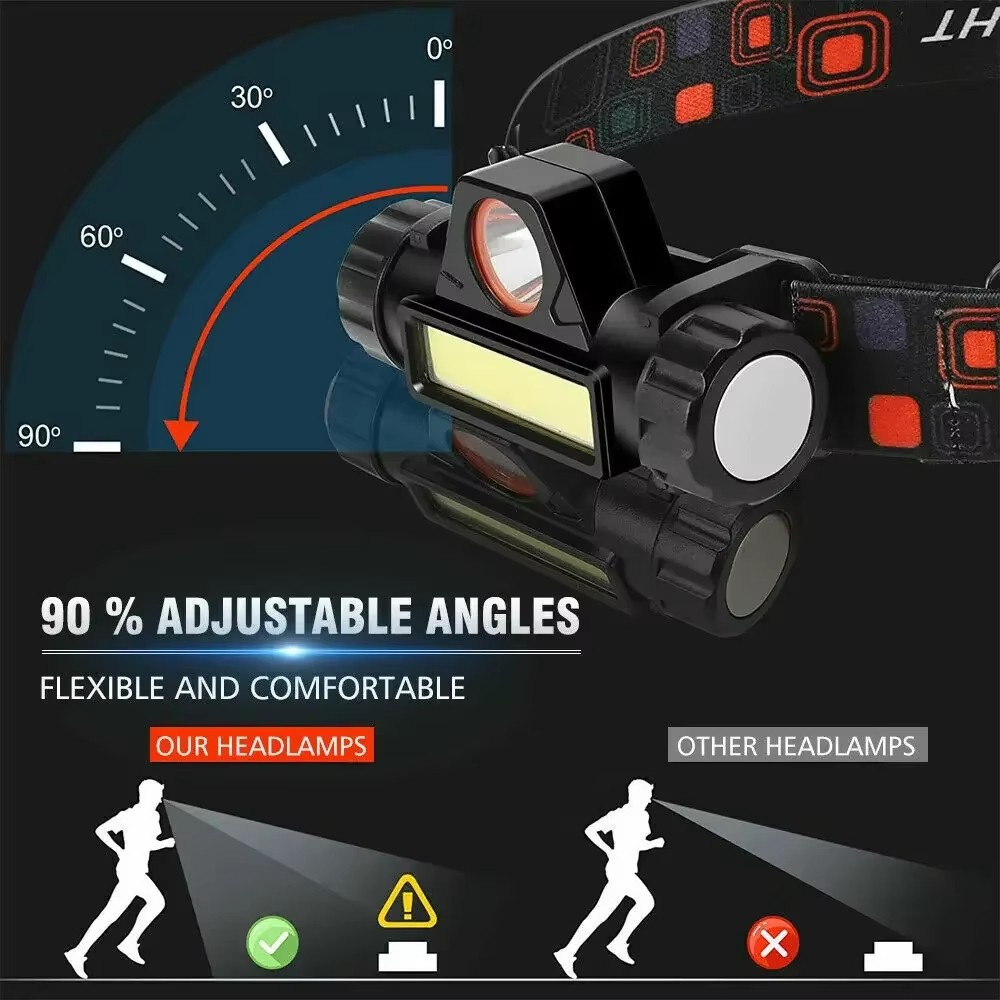 USB Rechargeable Waterproof LED Headlamp Headlight Head Light Flashlight LOT