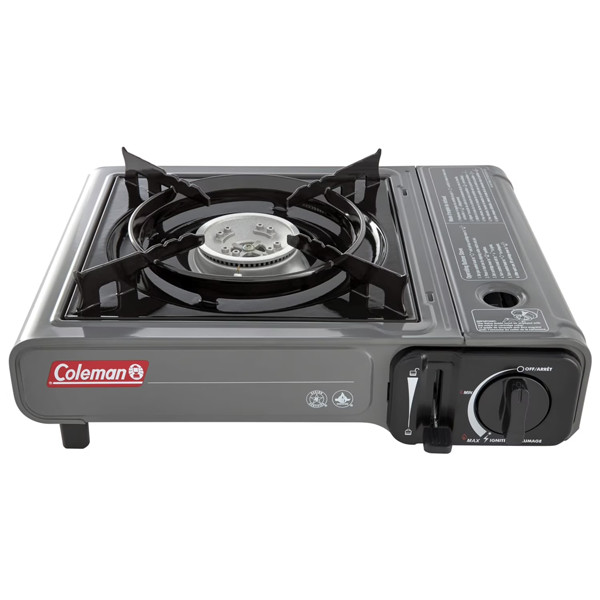 Coleman Tabletop Portable Butane Gas Camping Stove, 1 Burner, Gray Outdoor Cook