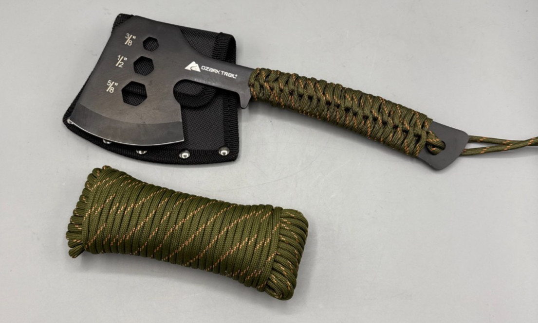 OZARK TRAIL Paracord Hatchet/Axe With Sheath & Paracord Coil