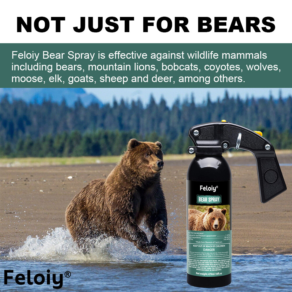 Feloiy ULTRA HOT BEAR Deterrent Repellent Spray 16oz w/ Holster ALL SPECIES