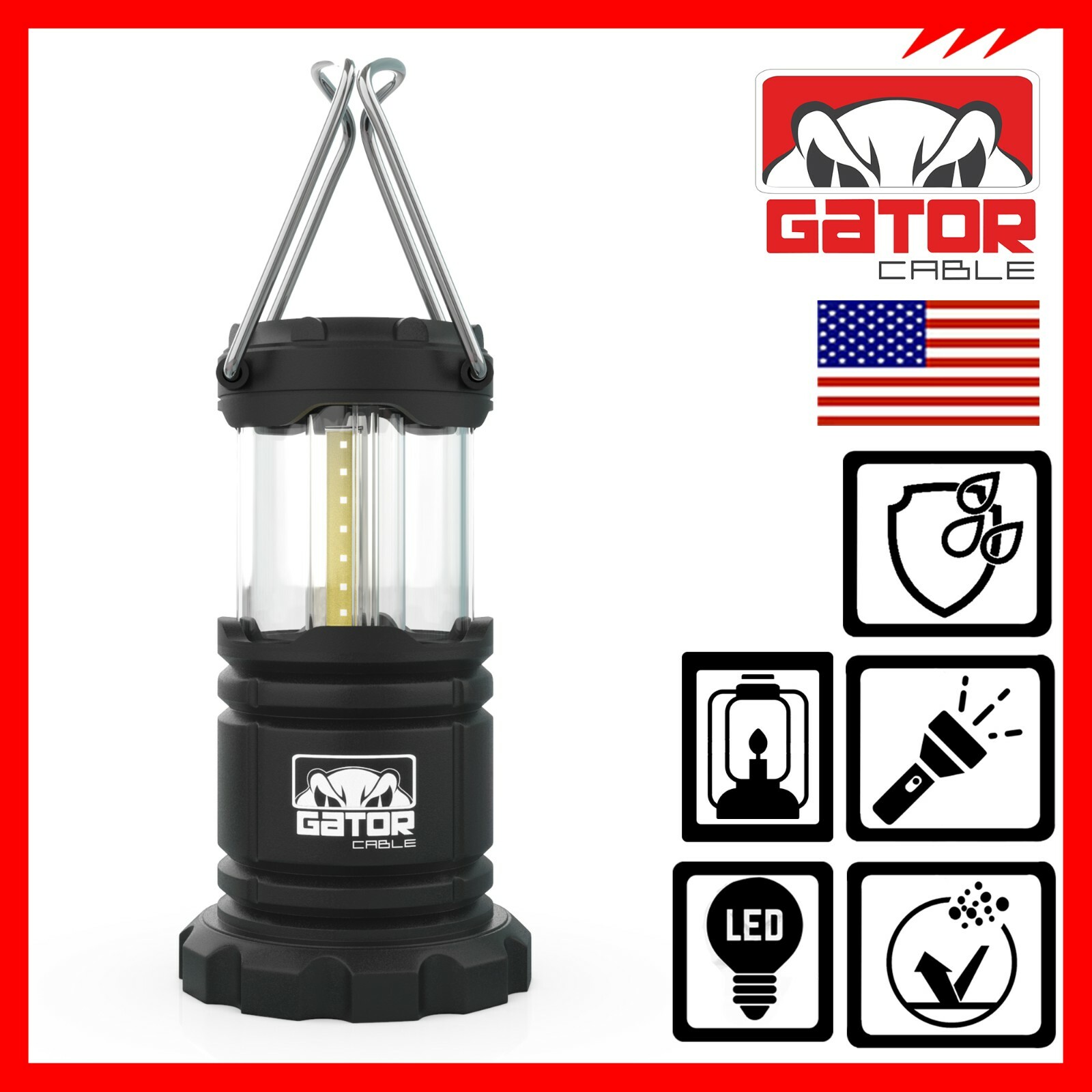 2-Pack Camping LED Bright Emergency Lantern Light Lamp Portable Battery Powered