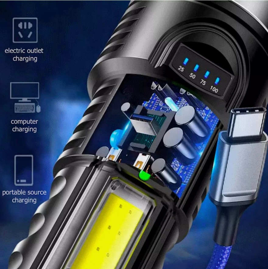 Super Bright 999000000 LM LED Torch Tactical Flashlight Lantern Rechargeable US
