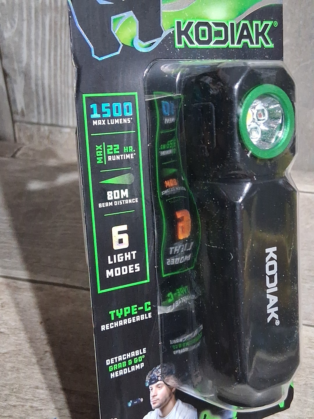 New Kodiak Konvert 1.5k 1500 Lumens Red Green White Type C Headlamp/Flashlight