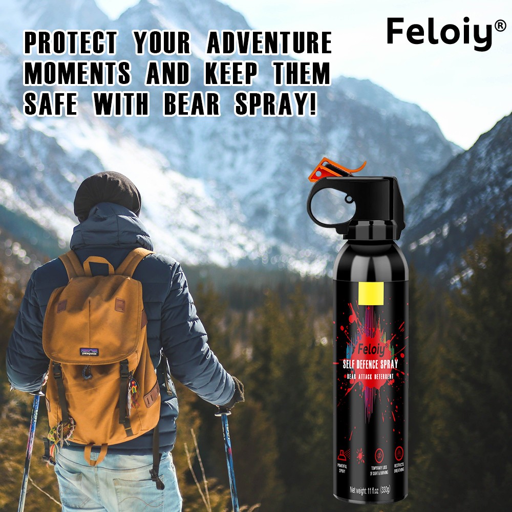 Bear Repellant Spray 11 oz w/ Spray rack Self Defense-Camping& Hiking Protection