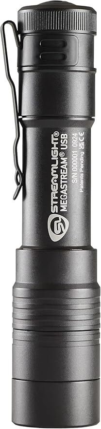Streamlight 66210 MegaStream USB 1800-Lumen Rechargeable Flashlight, Black