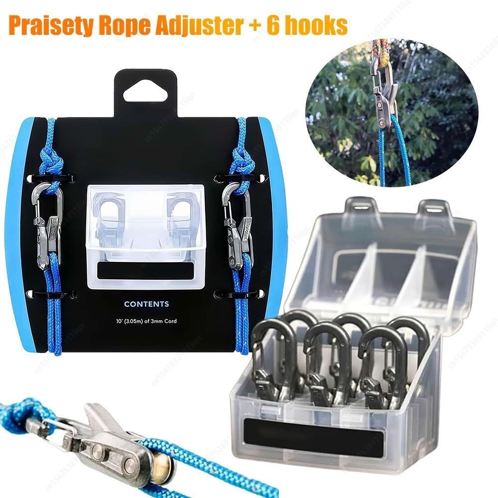 Rope Rollers 6 Pack with Paracord Tensioner Locking Buckle, Cord and Rope Tighte
