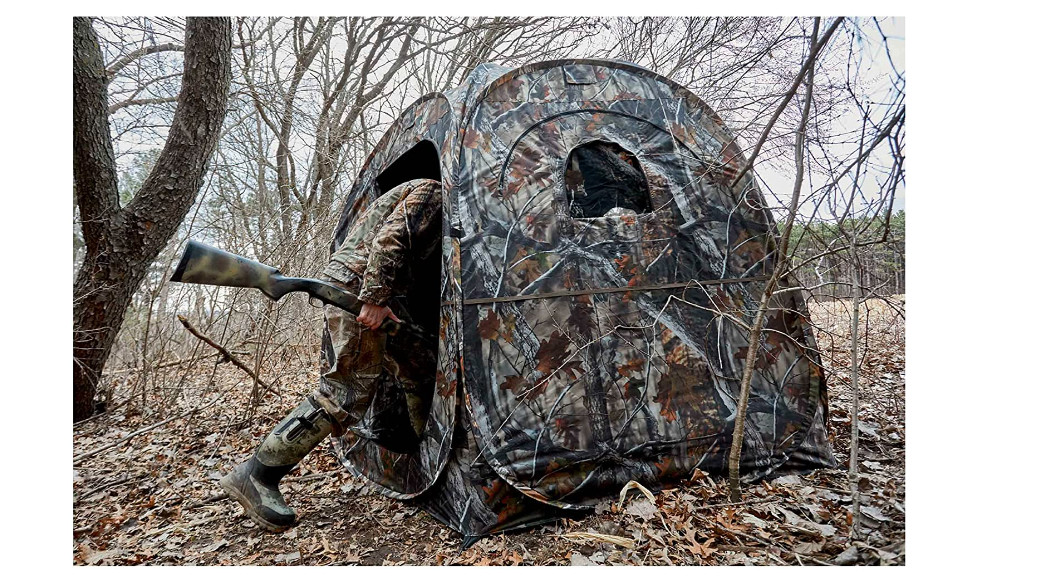 Pop Up Hunting Tent Camouflaged Indoor Outdoor Hunt Bag Gear Ground Blind Hike