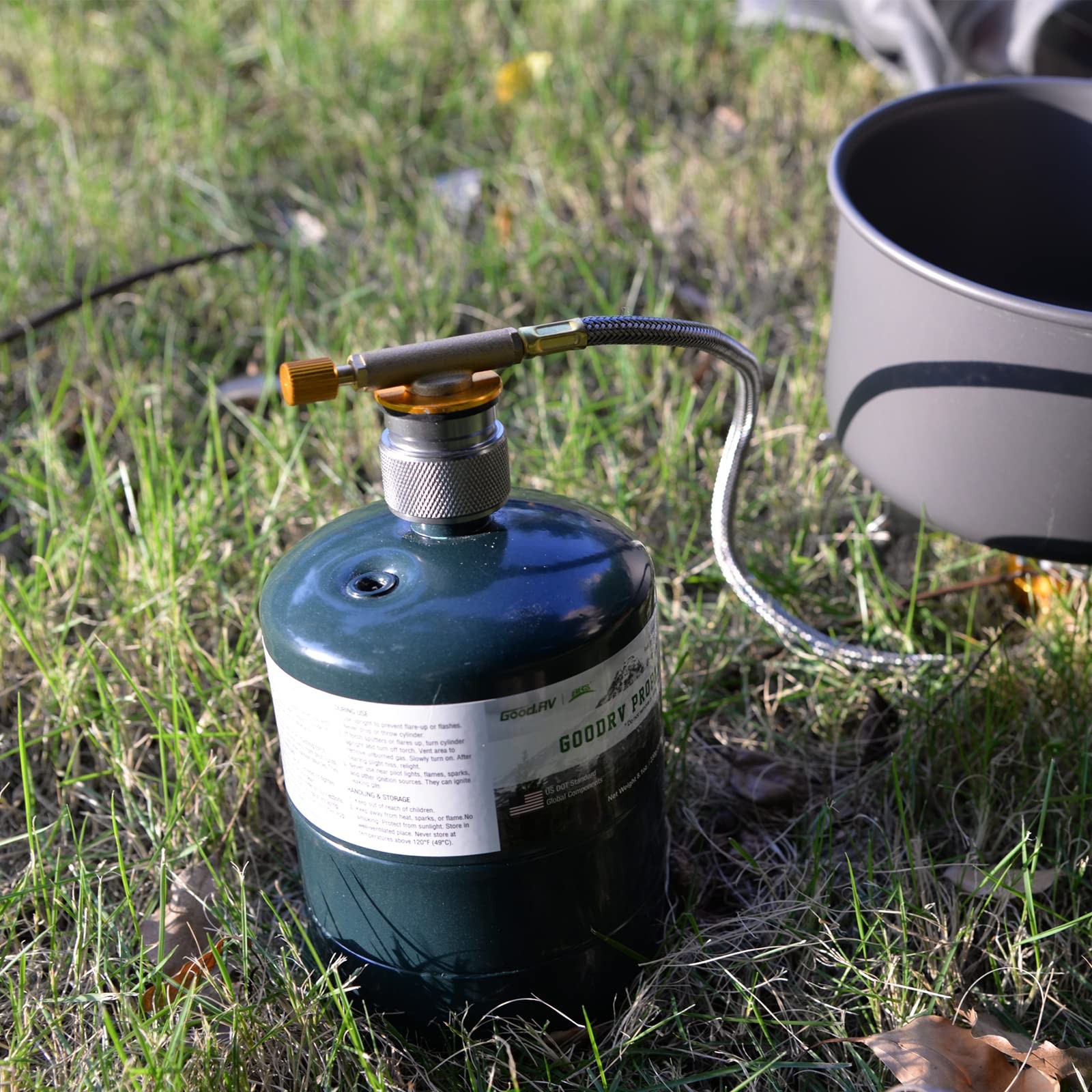 Propane to Butane Adapter Silver Camping Stove Gas Converter Fitting