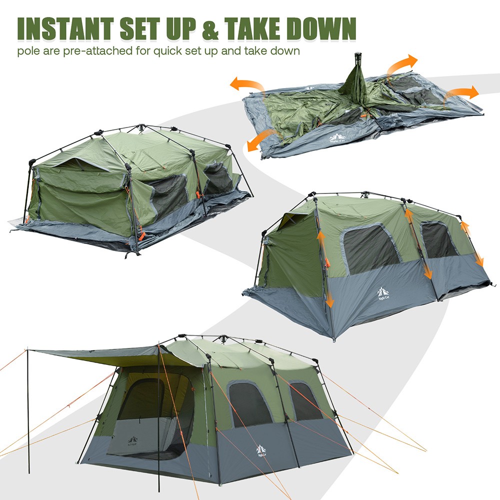 Night Cat Family 8 Person Large Camping Tent Waterproof Cabin Hot Tent Glamping