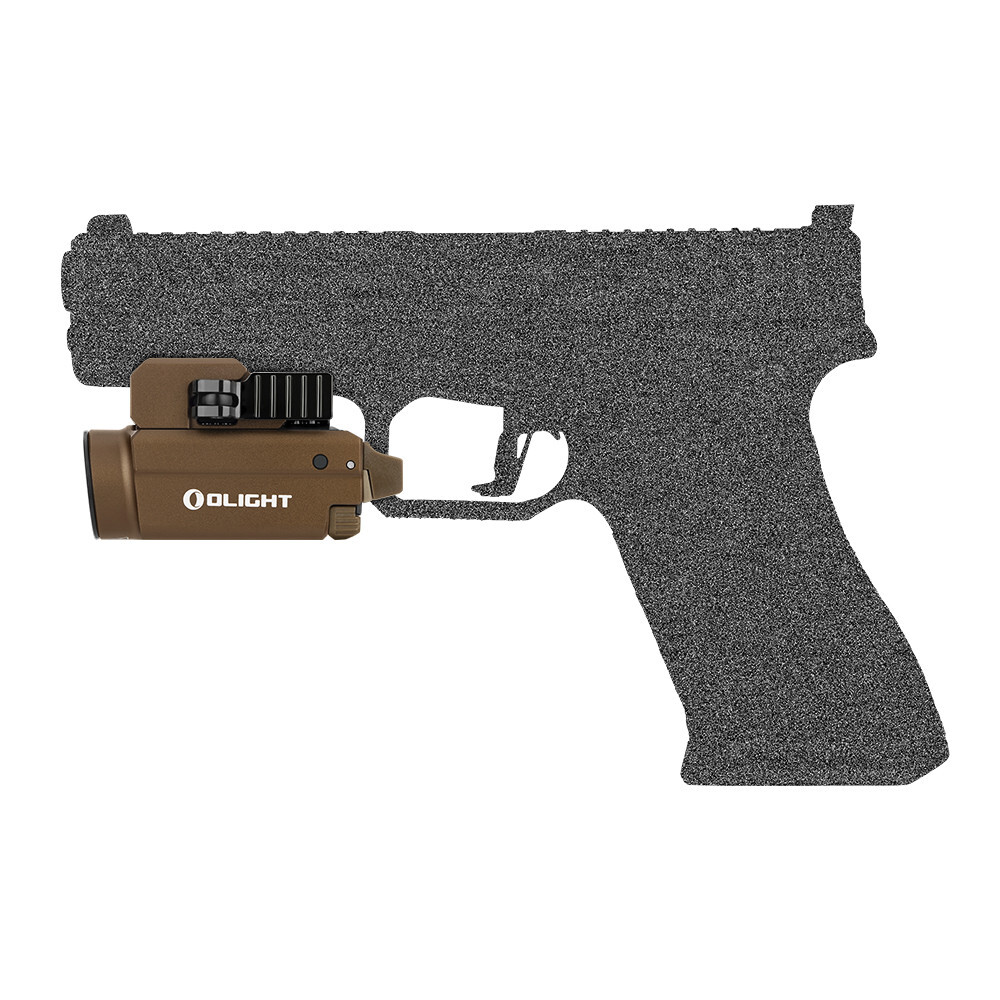 Olight Baldr S BL Desert Tan 800 Lumens Rail Mounted Weapon Light, w/Blue Laser