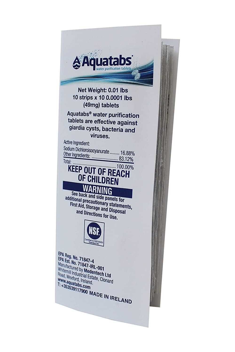 49Mg Water Purification Tablets (100 Pack). Water Filtration System for Hiking