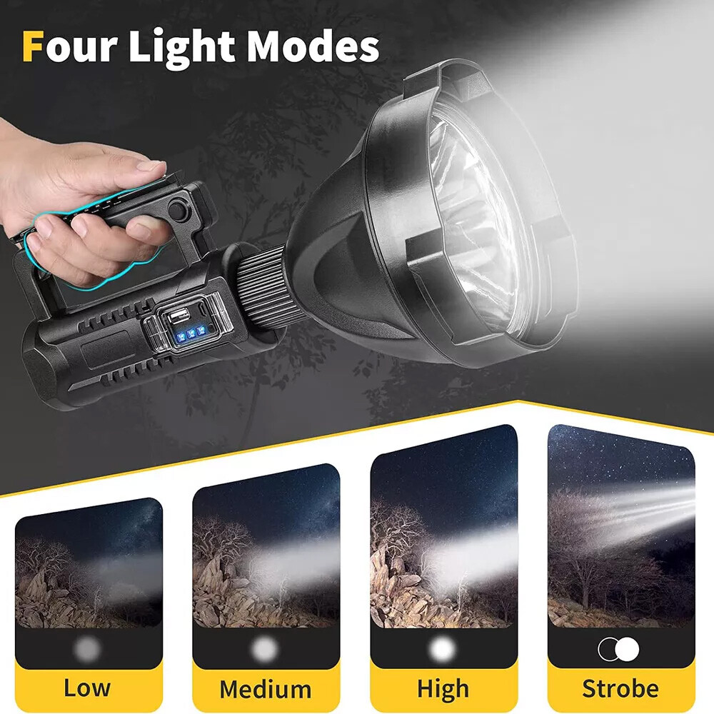 Rechargeable Spotlight 9000000 Lumens Handheld Hunting Flashlight Led Spot light