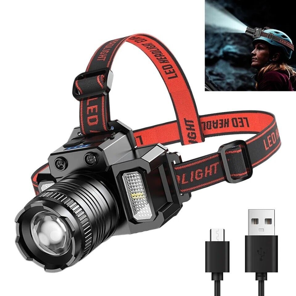 9900000LM Super Bright LED Headlamp Rechargeable Headlight Flashlight Head Torch