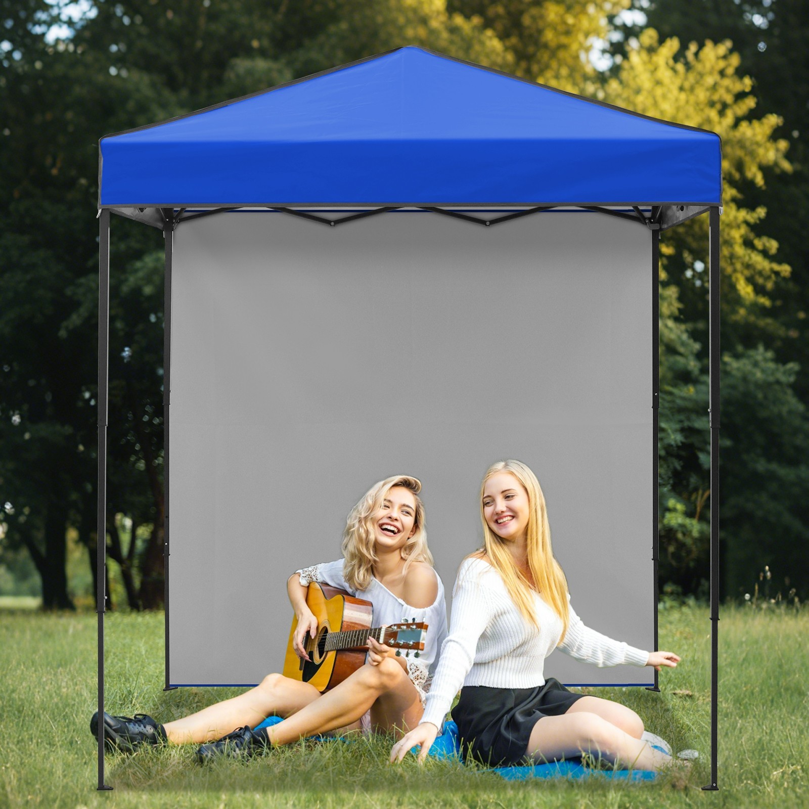 EAGLE PEAK Instant Pop Up Canopy with Adjustable Sun Wall 6×4 with Sidewall