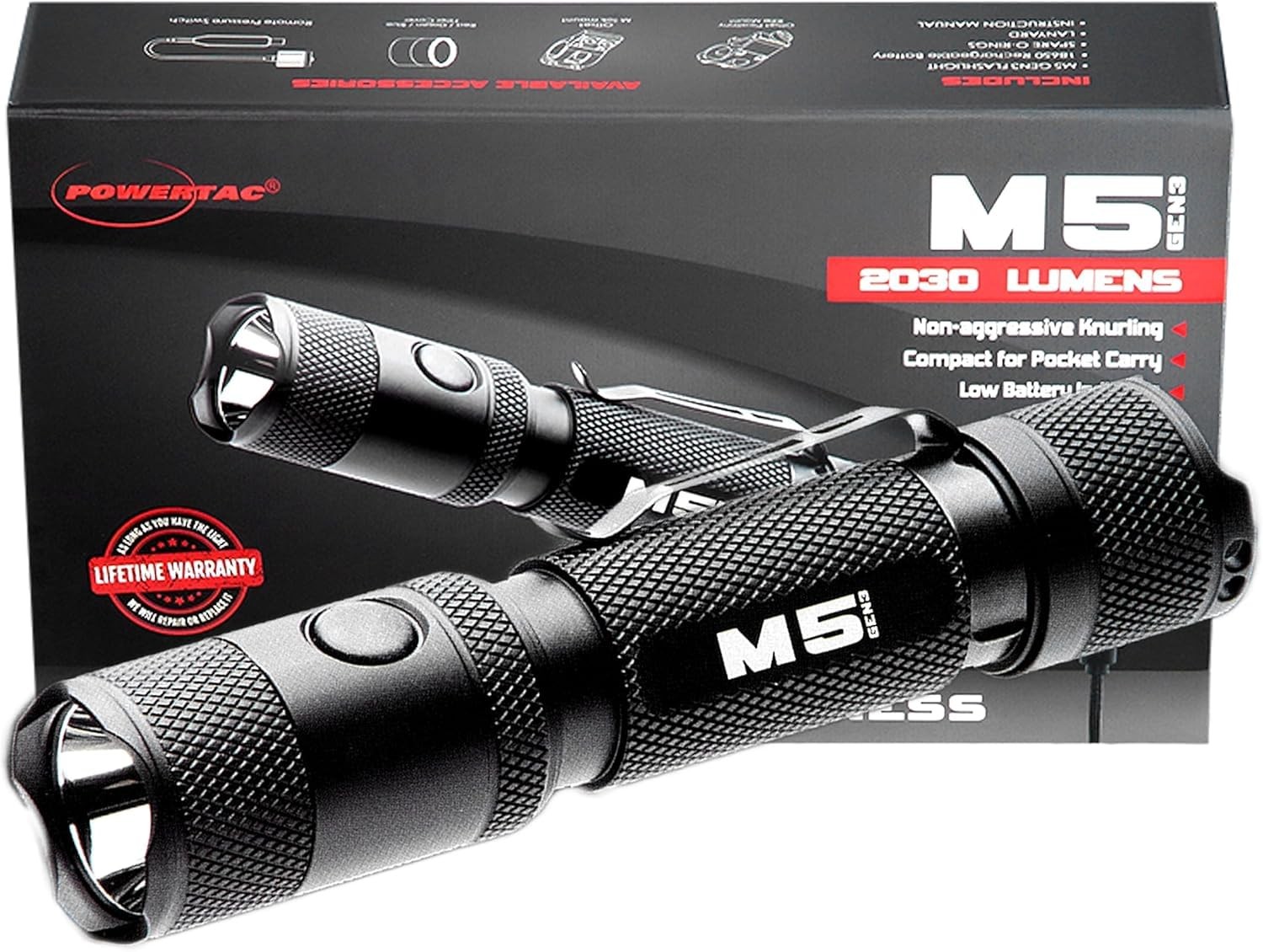 M5-G3 2030 Lumens Rechargeable Tactical Flashlight, 330M Throw with Magnetic …